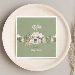 アドベンチャーアウェイズグリーンマウンテンベビーシャワー スタンダードランチョンナプキン