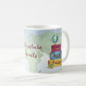 アドベンチャーアウェイズスタックスーツケース世界旅行 コーヒーマグカップ (正面右)