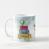 アドベンチャーアウェイズスタックスーツケース世界旅行 コーヒーマグカップ (左)