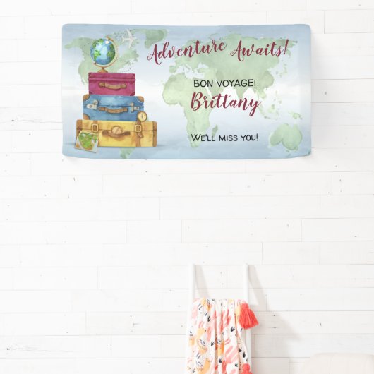 アドベンチャーアウェイズスーツケース送別送別パーティー 横断幕 (インサイチュ)