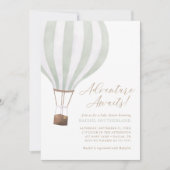アドベンチャーアウェイズセイドホットエアバルーンベビーシャワー 招待状 (正面)