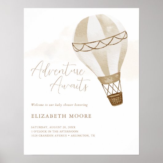 アドベンチャーアウェイズニュートラルホットエアバルーン |ようこそ ポスター (正面)