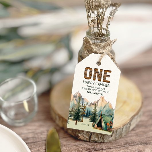 アドベンチャーアウェイズハッピーカンパー誕生日メッセージカード ギフトタグ