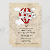 アドベンチャーアウェイズファースト誕生日招待状ヴィンタ 招待状 (正面/裏面)