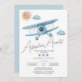 アドベンチャーアウェイズフライトベビーシャワー招待状 招待状 (正面/裏面)