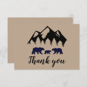 アドベンチャーアウェイズベアーズクラフトベビーシャワー サンキューカード (正面/裏面)