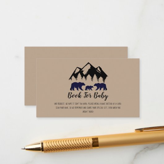アドベンチャーアウェイズベアーズクラフトベビーブックリクエスト エンクロージャーカード (正面/裏面インサイチュ)