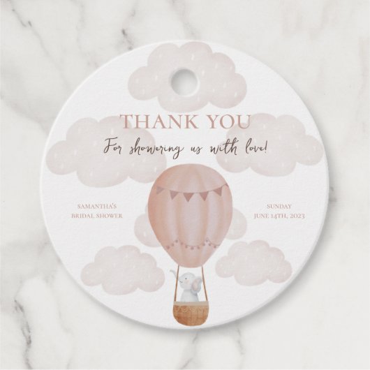 アドベンチャーアウェイズベビーシャワーパーティー好意ラベル フェイバータグ (正面)