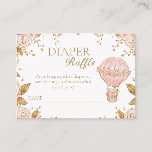 アドベンチャーアウェイズホットエアバルーンおむつラッフル エンクロージャーカード (正面)