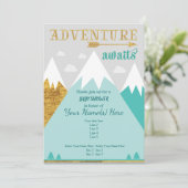アドベンチャーアウェイズマウンテンベビーシャワー招待状 招待状 (スタンド正面)