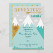 アドベンチャーアウェイズマウンテンベビーシャワー招待状 招待状 (正面/裏面)