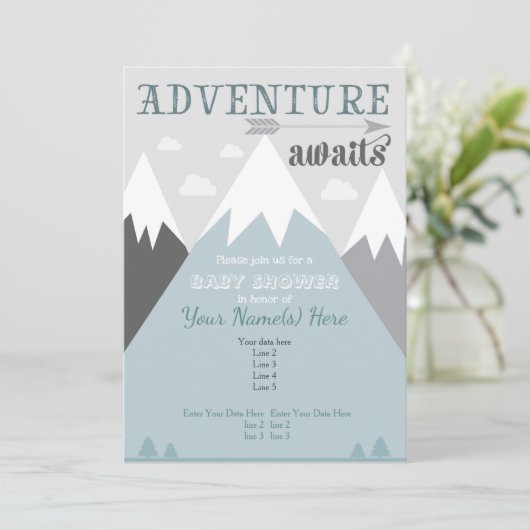 アドベンチャーアウェイズマウンテンベビーシャワー招待状 招待状 (スタンド正面)