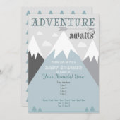 アドベンチャーアウェイズマウンテンベビーシャワー招待状 招待状 (正面/裏面)