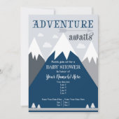 アドベンチャーアウェイズマウンテンベビーシャワー招待状 招待状 (正面)