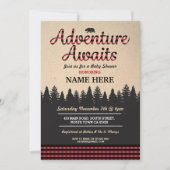 アドベンチャーアウェイズランバージャックベビーシャワーレッド招待状 招待状 (正面)