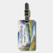アドベンチャーアウェイズリバーキャンピングウォーターカラートラベル ラゲッジタグ (正面縦)