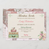 アドベンチャーアウェイズワールドトラベルピンクミントフローラ 招待状 (正面/裏面)