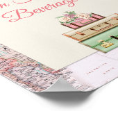 アドベンチャーアウェイズワールドトラベルマップピンクアイボリーバラ ポスター (角)