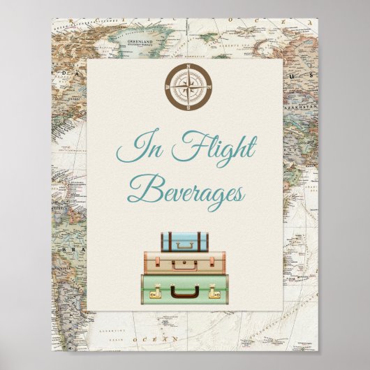 アドベンチャーアウェイズワールドトラベルマップモダン ポスター (正面)