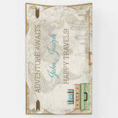 アドベンチャーアウェイズワールドマップモダン旅行 横断幕 (縦)