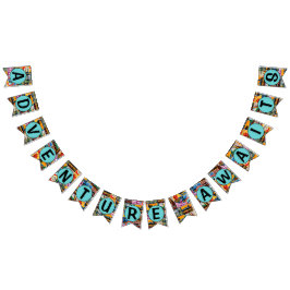 アドベンチャーアウェイズヴィンテージ旅行ラベル バンティングフラッグ