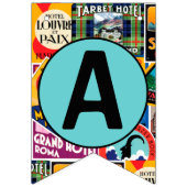 アドベンチャーアウェイズヴィンテージ旅行ラベル バンティングフラッグ (第1の旗)