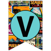 アドベンチャーアウェイズヴィンテージ旅行ラベル バンティングフラッグ (第3の旗)