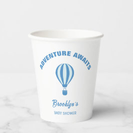 アドベンチャーアウェイツおもしろいトレンディーベビーシャワーブルーホワイト 紙コップ