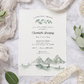 アドベンチャーアウェイツウォーターカラーマウンテンブライダルシャワー 招待状