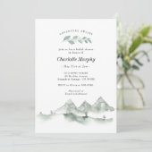 アドベンチャーアウェイツウォーターカラーマウンテンブライダルシャワー 招待状 (スタンド正面)