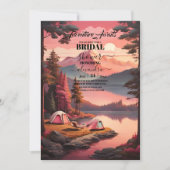 アドベンチャーアウェイツテントキャンプブライダルシャワー 招待状 (正面)