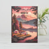 アドベンチャーアウェイツテントキャンプブライダルシャワー 招待状 (スタンド正面)