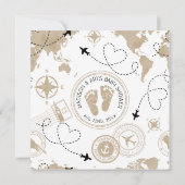 アドベンチャーアウェイツトラベルベビーシャワー招待状 招待状 (裏面)