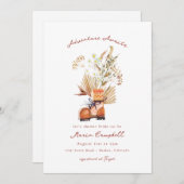 アドベンチャーアウェイツハイキングフラワーブライダルシャワー 招待状 (正面/裏面)