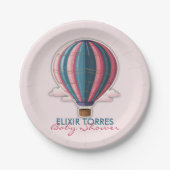 アドベンチャーアウェイツフェスティバルブルーピンクベビーシャワー ペーパープレート (正面)