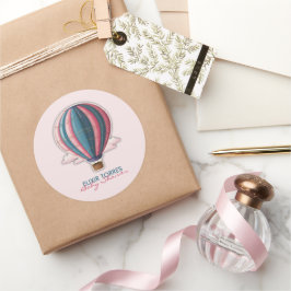 アドベンチャーアウェイツフェスティバルブルーピンクベビーシャワー ラウンドシール