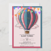 アドベンチャーアウェイツフェスティバルブルーピンクベビーシャワー 招待状 (正面)