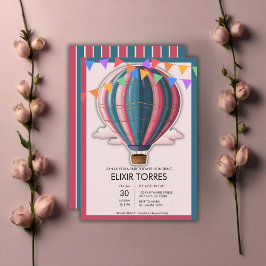 アドベンチャーアウェイツフェスティバルブルーピンクベビーシャワー 招待状