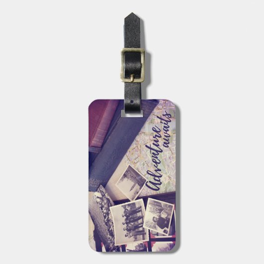 アドベンチャーアウェイツフォトトラベルカスタムヴィンテージ ラゲッジタグ (正面縦)