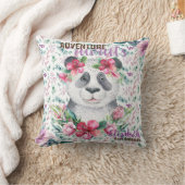 アドベンチャーアウェイツベビーパンダベアーパープルフローラ クッション (ブランケット)