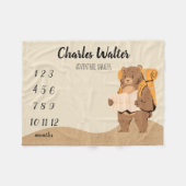 アドベンチャーアウェイツベビーマイルストーンブランケットベア フリースブランケット (正面(横))