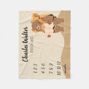 アドベンチャーアウェイツベビーマイルストーンブランケットベア フリースブランケット