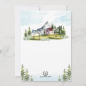 アドベンチャーアウェイツマウンテンフォレストブライダルシャワー 招待状 (裏面)