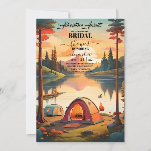 アドベンチャーアウェイツマウンテンフォレストブライダルシャワー 招待状 (正面)