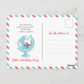 アドベンチャーアウェイツワールドトラベルガールウーマン誕生日 ポストカード (裏面)