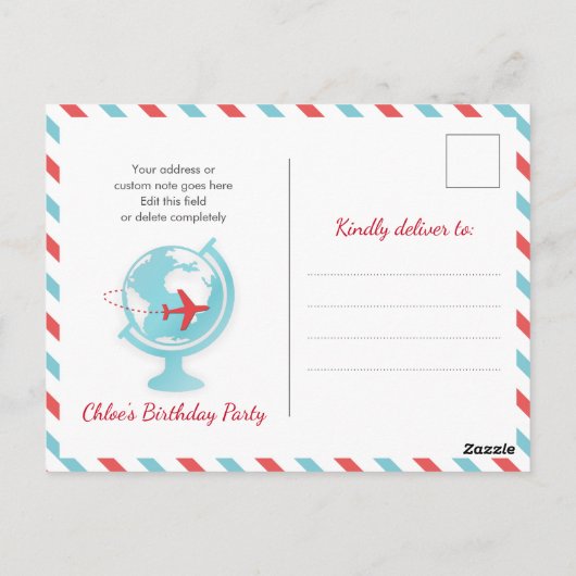 アドベンチャーアウェイツワールドトラベルガールウーマン誕生日 ポストカード (裏面)