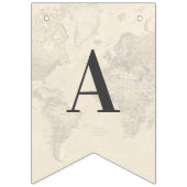 アドベンチャーアウェイツヴィンテージマップトラベルブライダルシャワー バンティングフラッグ (第1の旗)