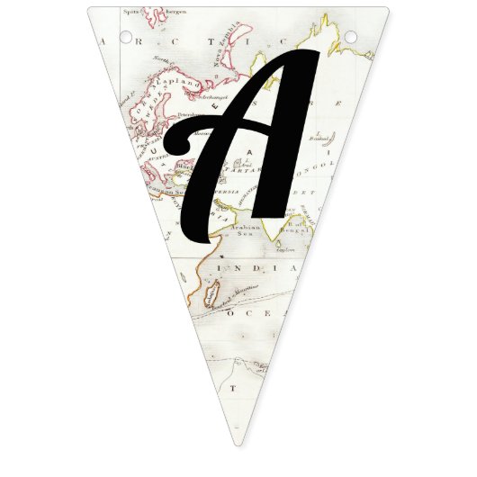 アドベンチャーアウェイツヴィンテージマップ旅行ベビーシャワー バンティングフラッグ (第1の旗)