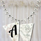 アドベンチャーアウェイツヴィンテージマップ旅行ベビーシャワー バンティングフラッグ