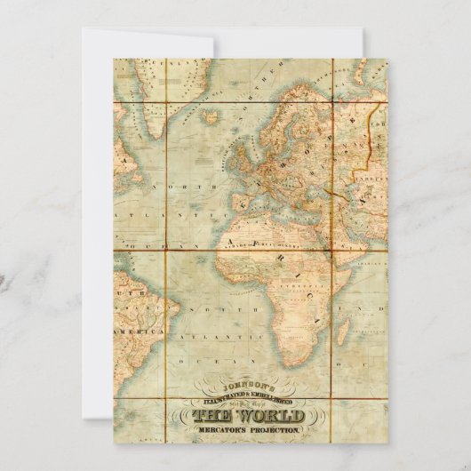 アドベンチャーアウェイツヴィンテージワールドマップバラ 招待状 (裏面)